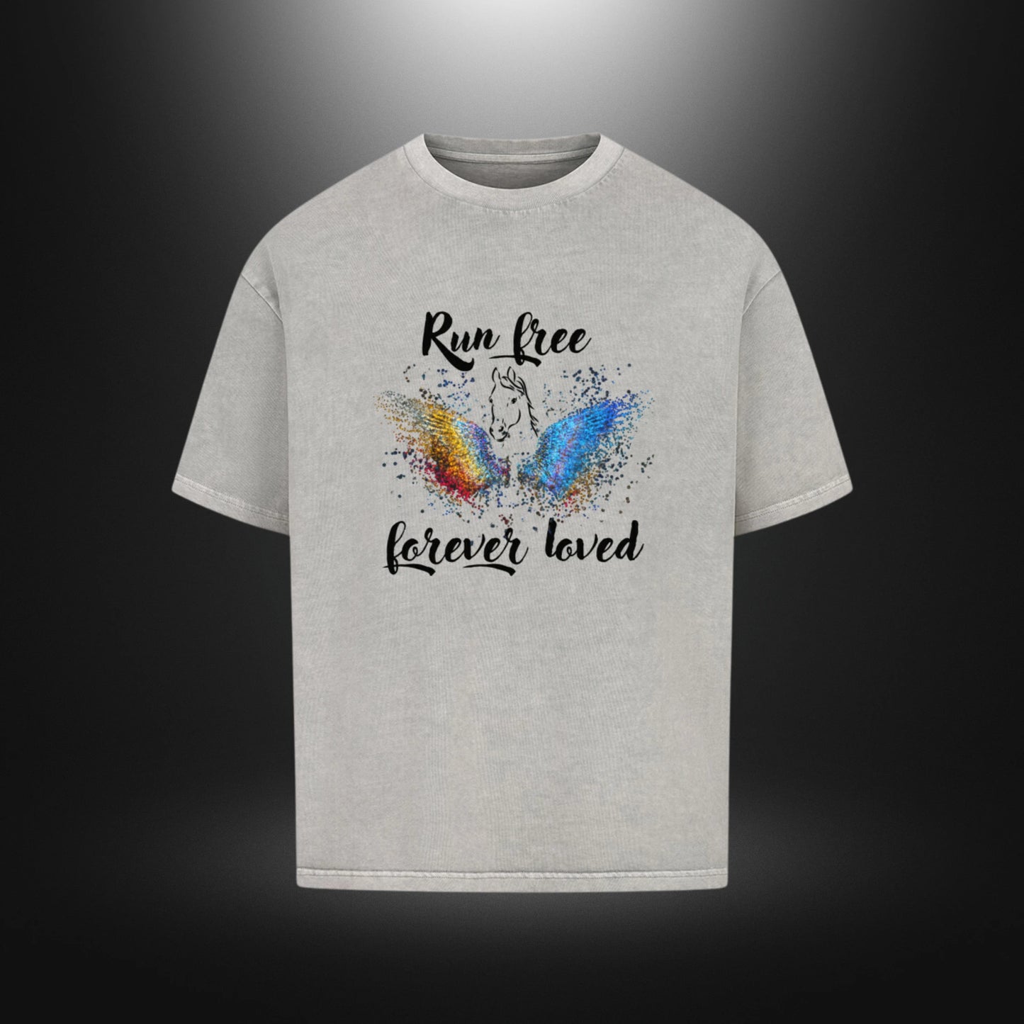 VACANCY Oversized Shirt - Run free forever loved Pferd