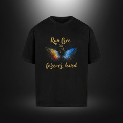 VACANCY Oversized Shirt - Run free forever loved Pferd