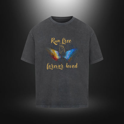 VACANCY Oversized Shirt - Run free forever loved Pferd