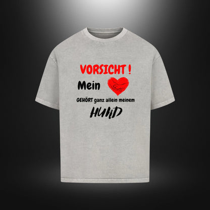 VACANCY Oversized Shirt - VORSICHT !Mein Herz GEHÖRT ganz allein meinem HUND