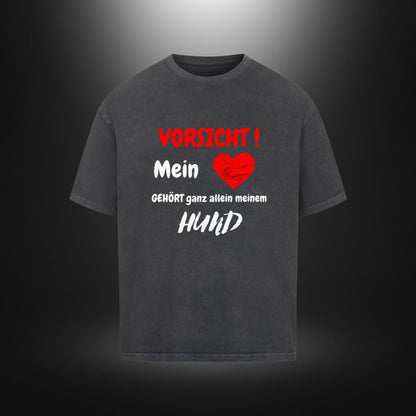 VACANCY Oversized Shirt - VORSICHT !Mein Herz GEHÖRT ganz allein meinem HUND