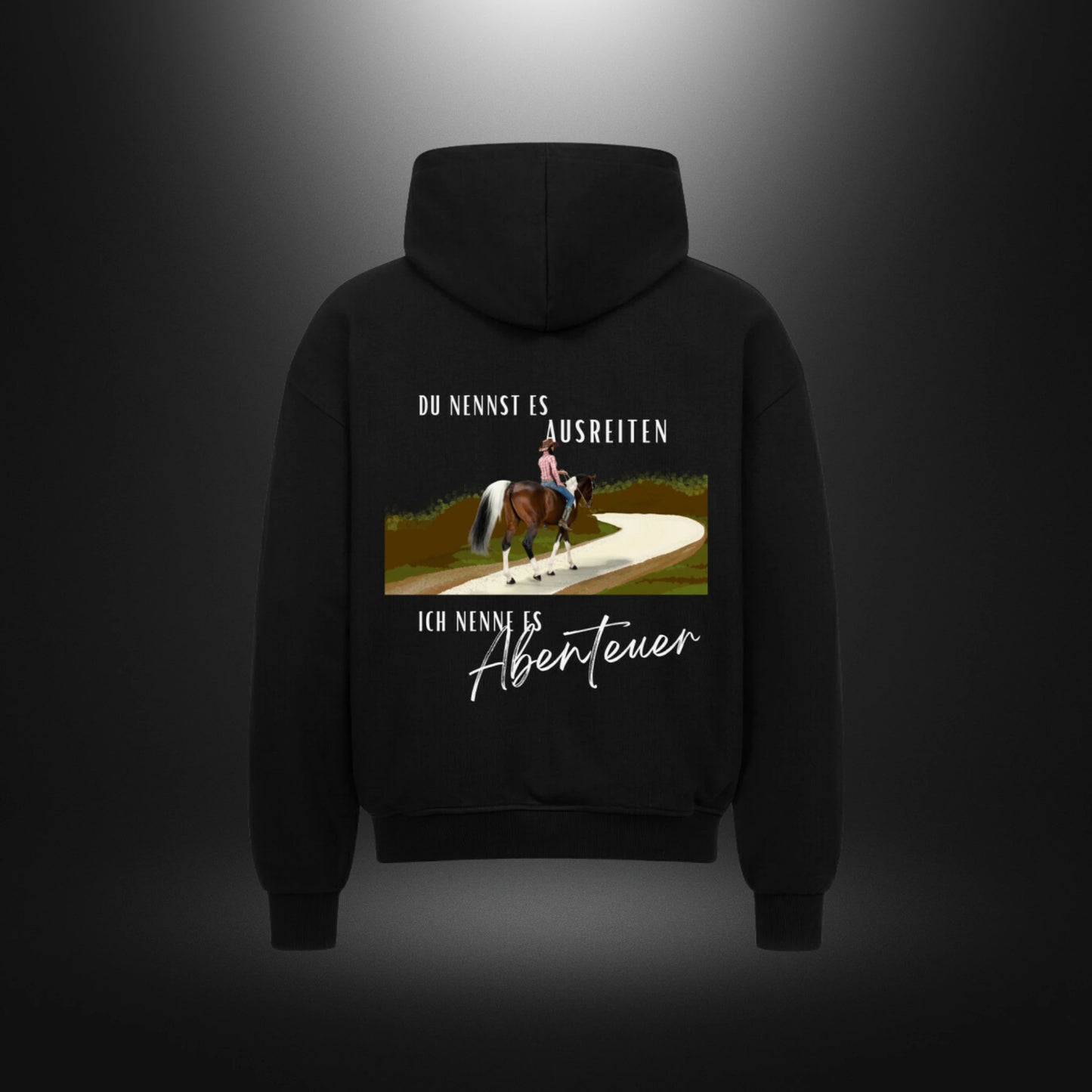 VACANCY Oversized Zipper Hoodie - DU NENNST ES AUSREITEN ICH NENNE ES ABENTEUER