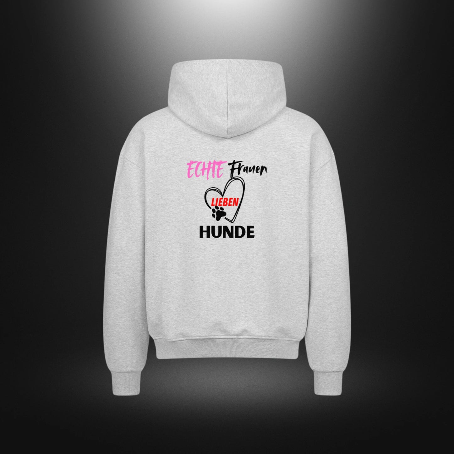 VACANCY Oversized Zipper Hoodie - ECHTE Frauen LIEBEN HUNDE