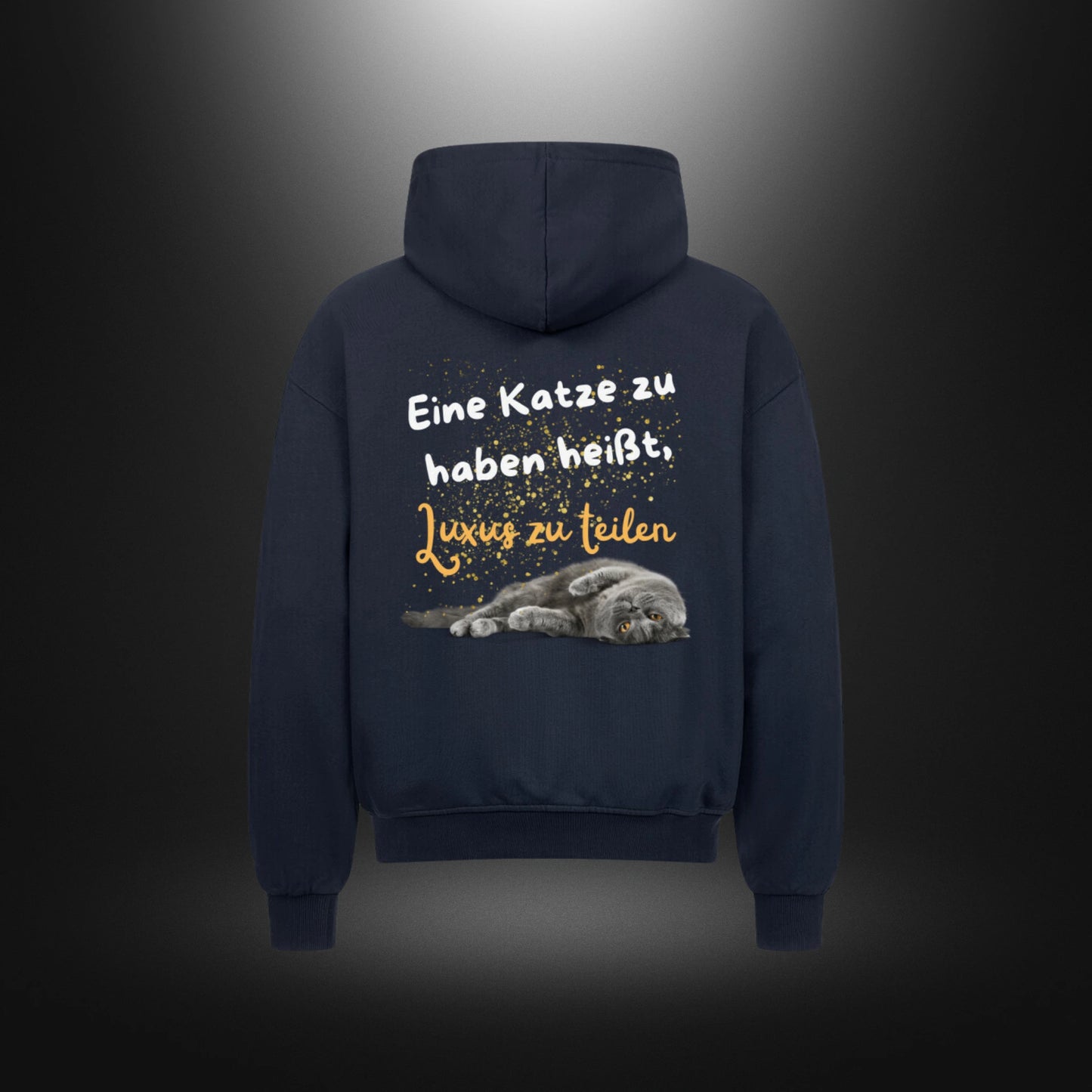 VACANCY Oversized Zipper Hoodie - Eine Katze zu haben heißt, Luxus zu teilen