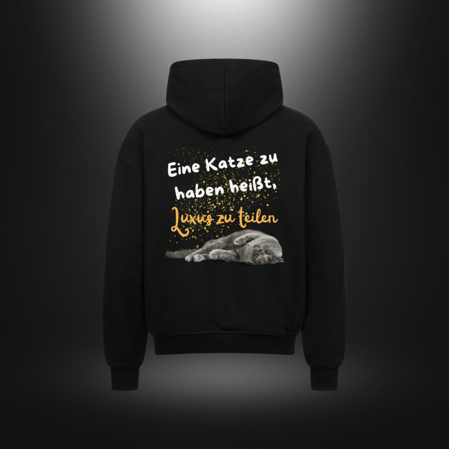 VACANCY Oversized Zipper Hoodie - Eine Katze zu haben heißt, Luxus zu teilen