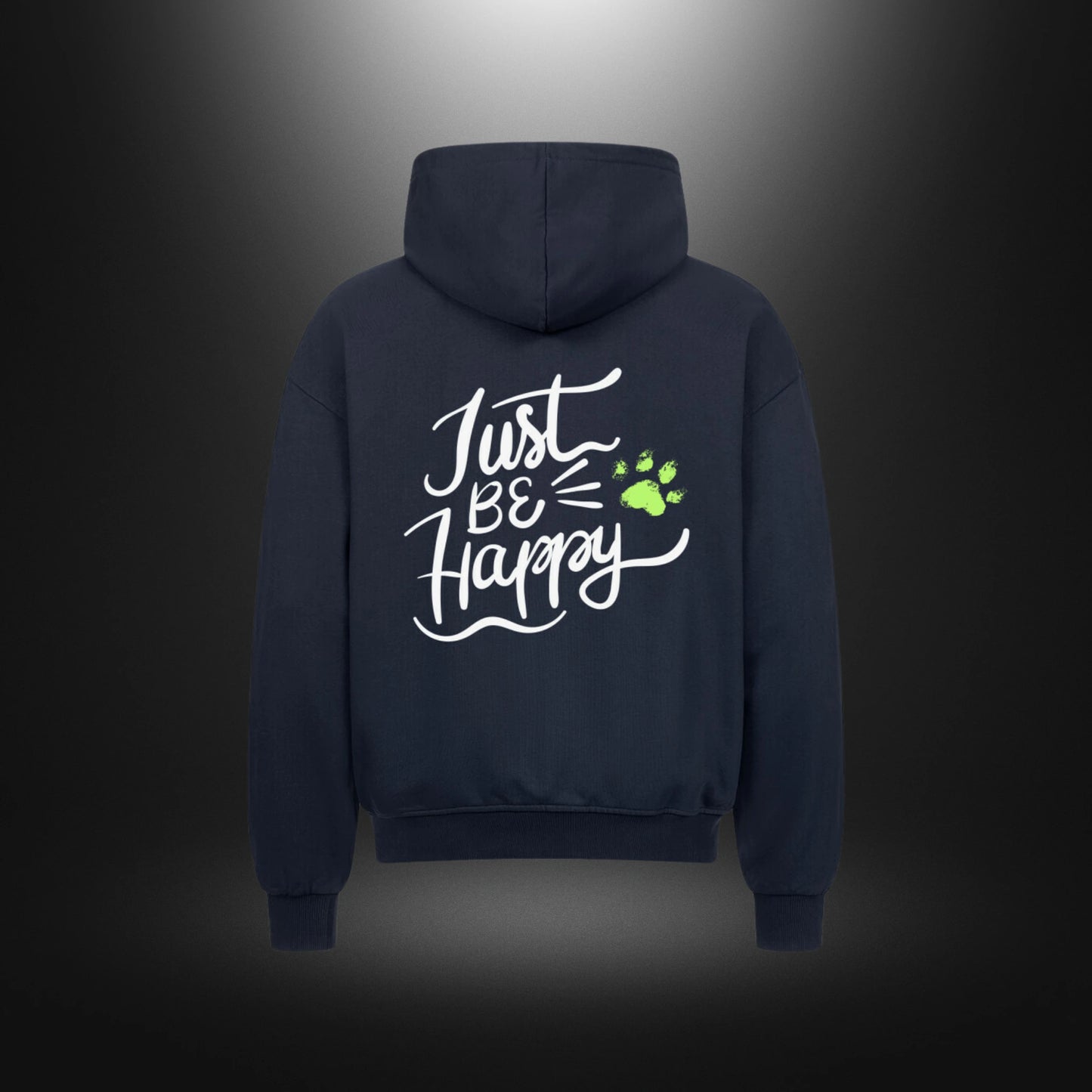 VACANCY Oversized Zipper Hoodie - Just be Happy