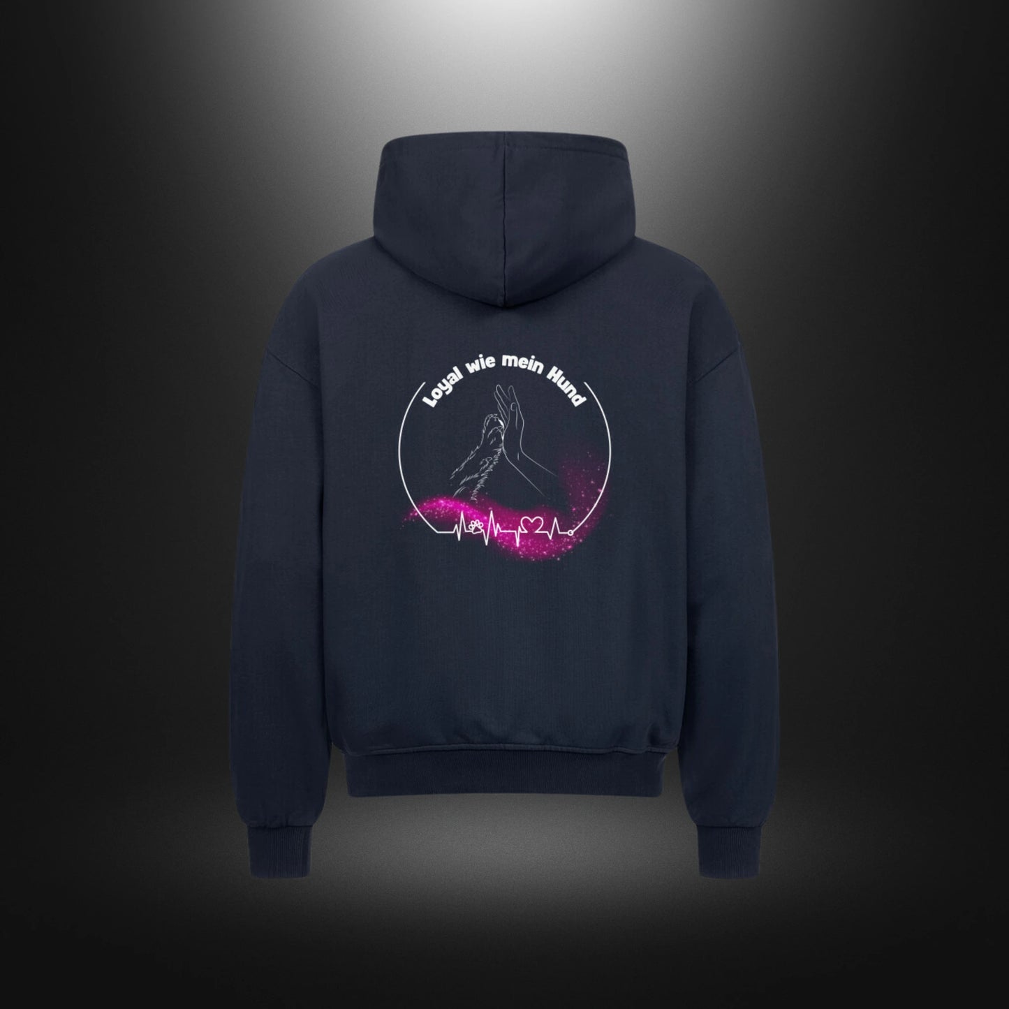 VACANCY Oversized Zipper Hoodie - Loyal wie mein Hund