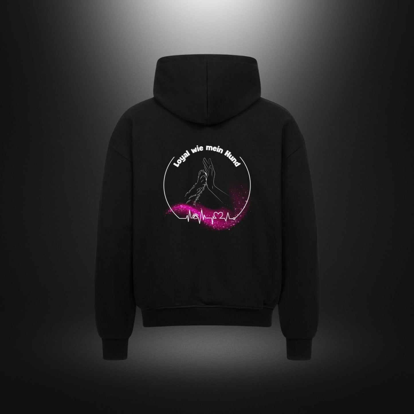 VACANCY Oversized Zipper Hoodie - Loyal wie mein Hund