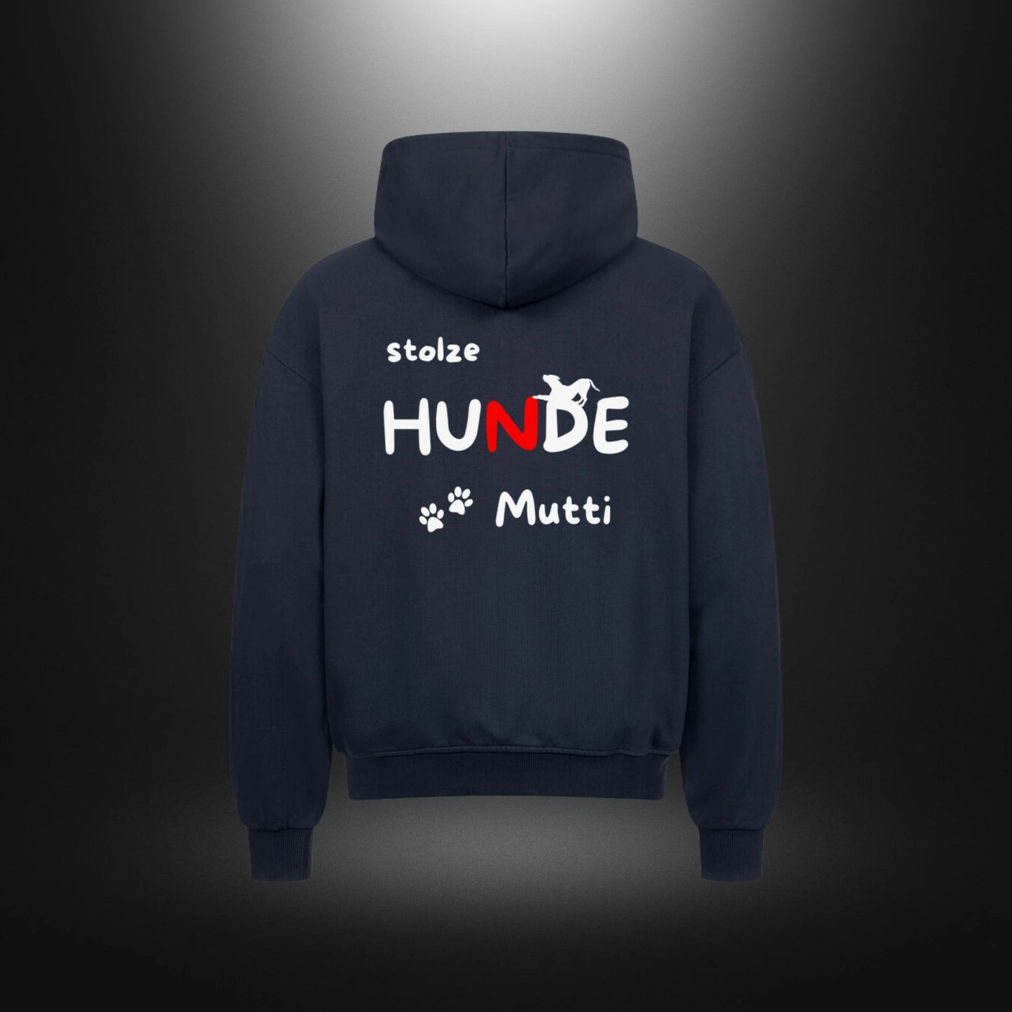 VACANCY Oversized Zipper Hoodie - stolze HUNDE Mutti