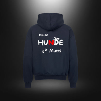 VACANCY Oversized Zipper Hoodie - stolze HUNDE Mutti
