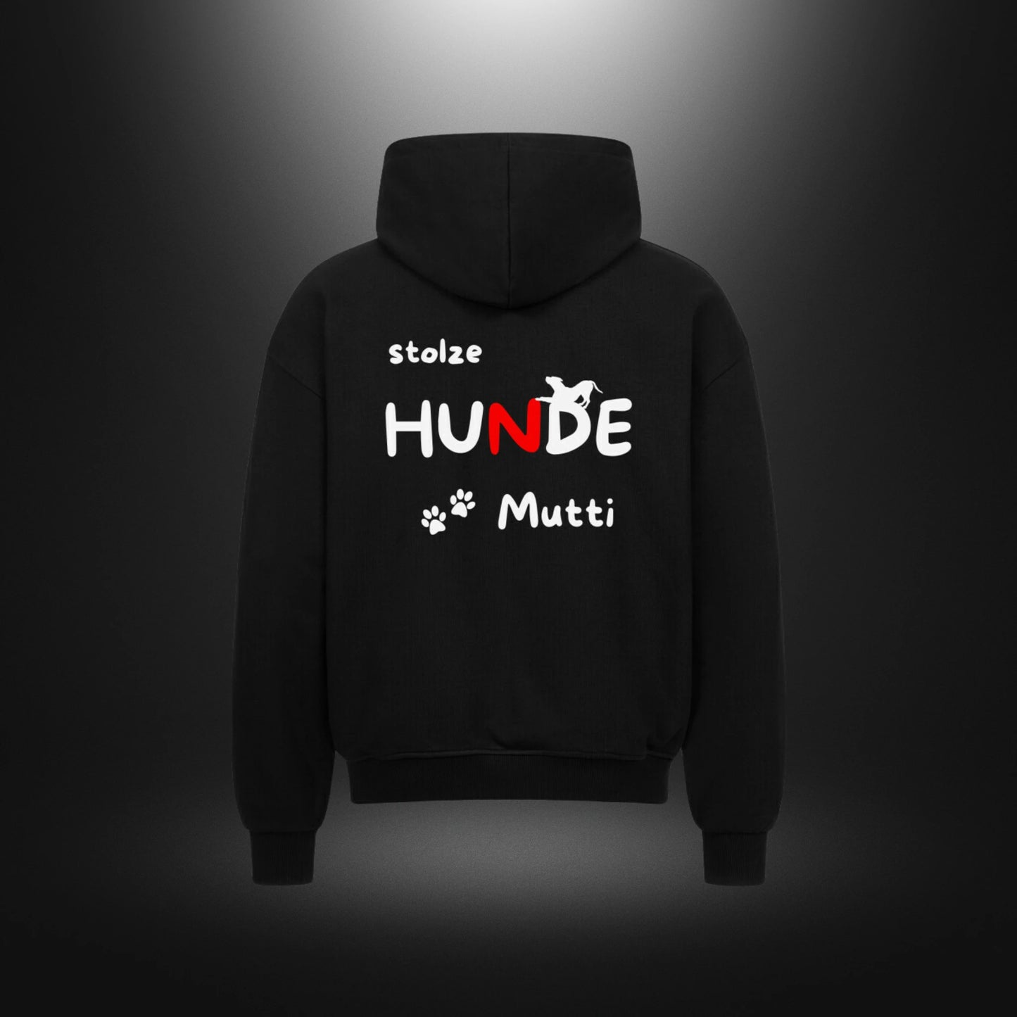 VACANCY Oversized Zipper Hoodie - stolze HUNDE Mutti