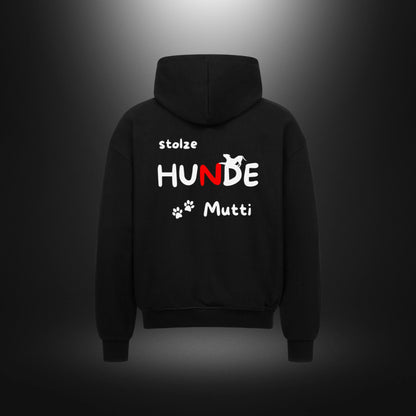 VACANCY Oversized Zipper Hoodie - stolze HUNDE Mutti