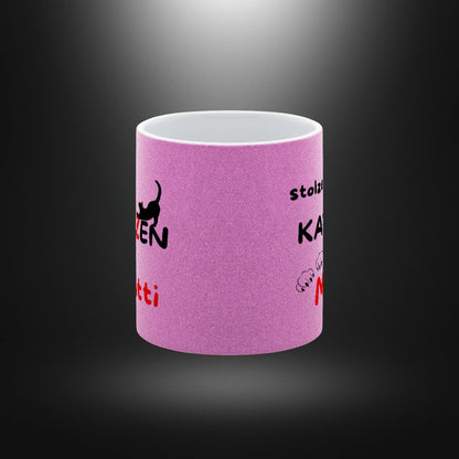 Glitzer-Tasse - stolze KATZEN Mutti