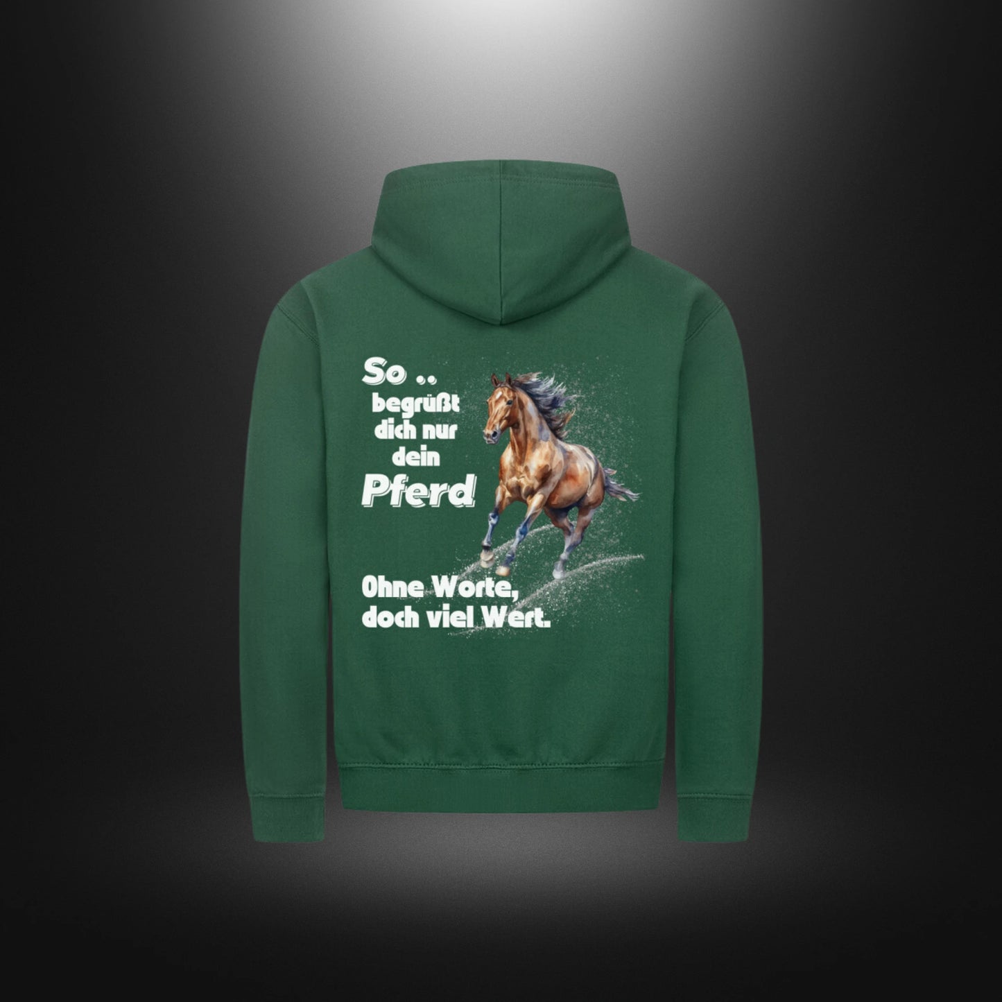 Classic Zipper Hoodie Unisex - So begrüßt dich nur dein Pferd Ohne Worte , doch viel Wert.