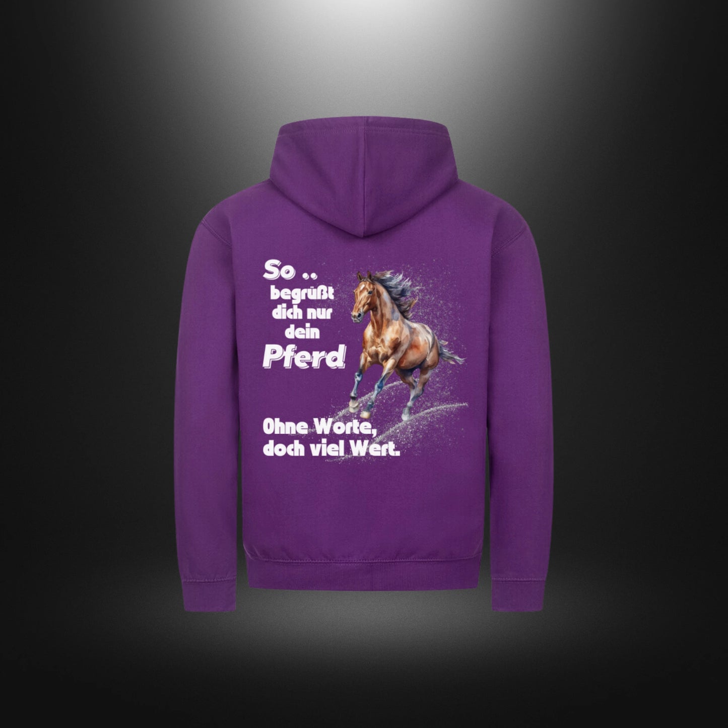 Classic Zipper Hoodie Unisex - So begrüßt dich nur dein Pferd Ohne Worte , doch viel Wert.