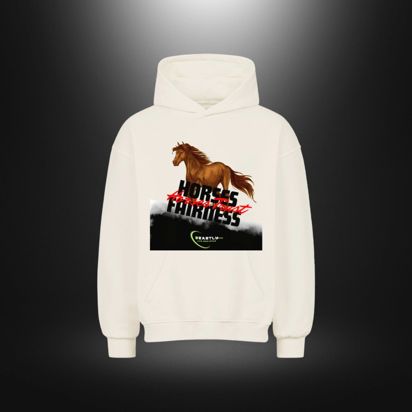 VACANCY Oversized Hoodie - Beastlychic HORSES FAIRNESS