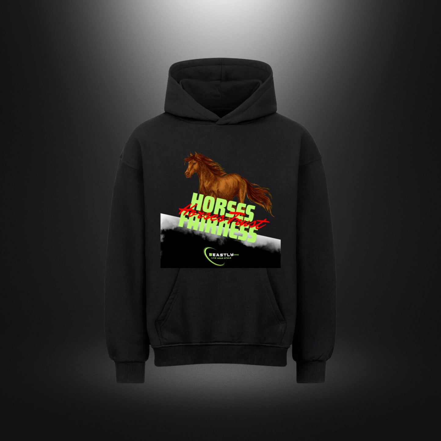 VACANCY Oversized Hoodie - Beastlychic HORSES FAIRNESS