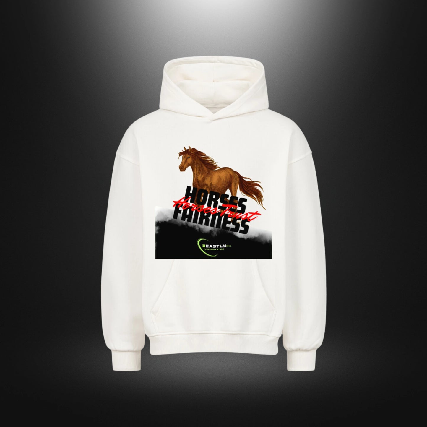 VACANCY Oversized Hoodie - Beastlychic HORSES FAIRNESS