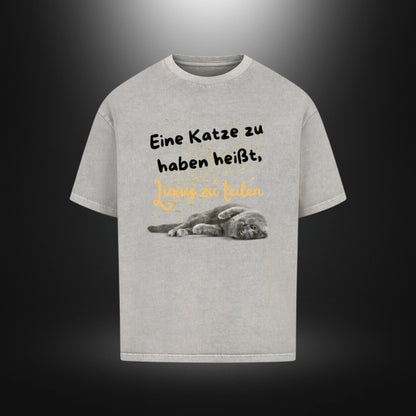 VACANCY Oversized Shirt - Eine Katze zu haben heißt, Luxus zu teilen