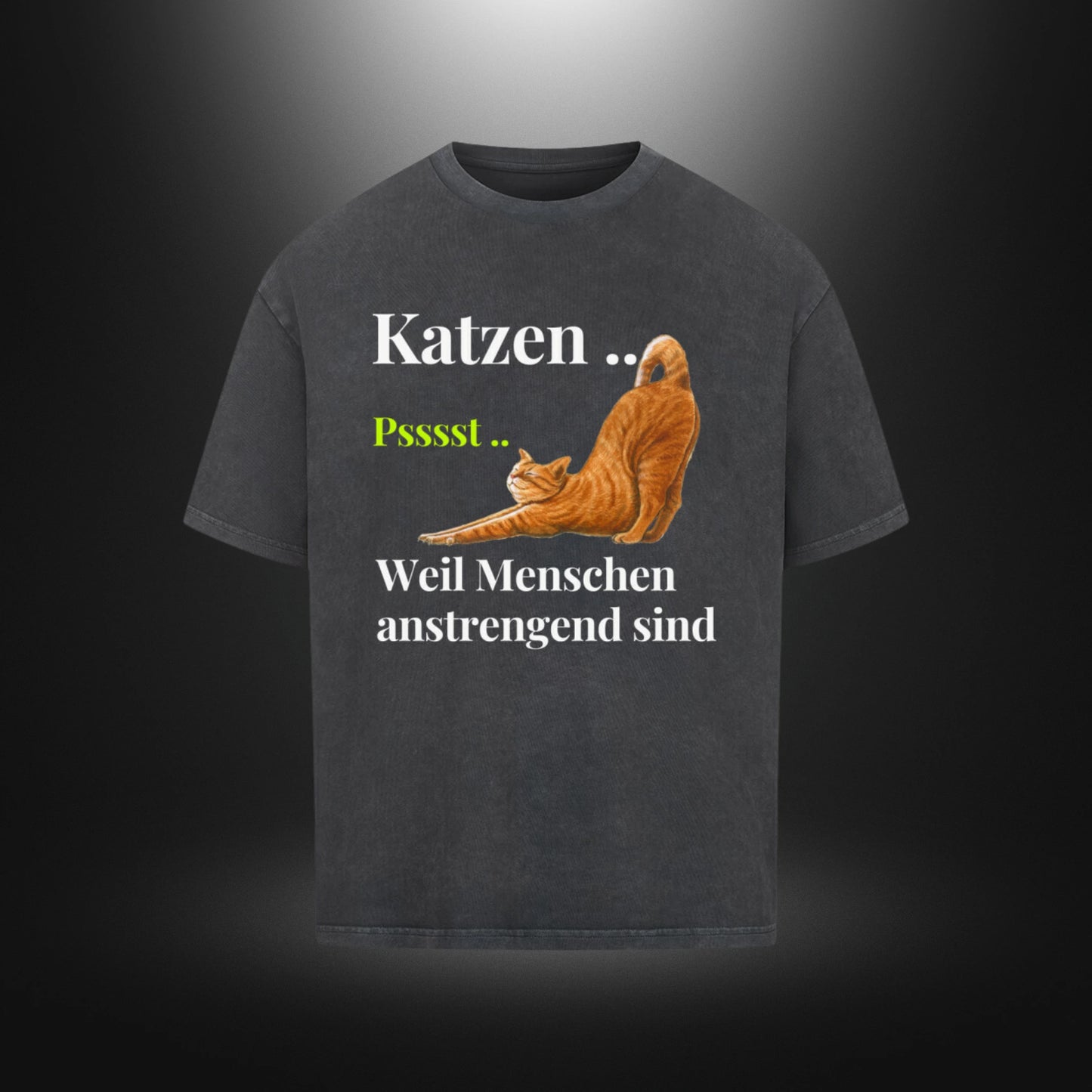 VACANCY Oversized Shirt - Katzen .. Psssst .. Weil Menschen anstrengend sind