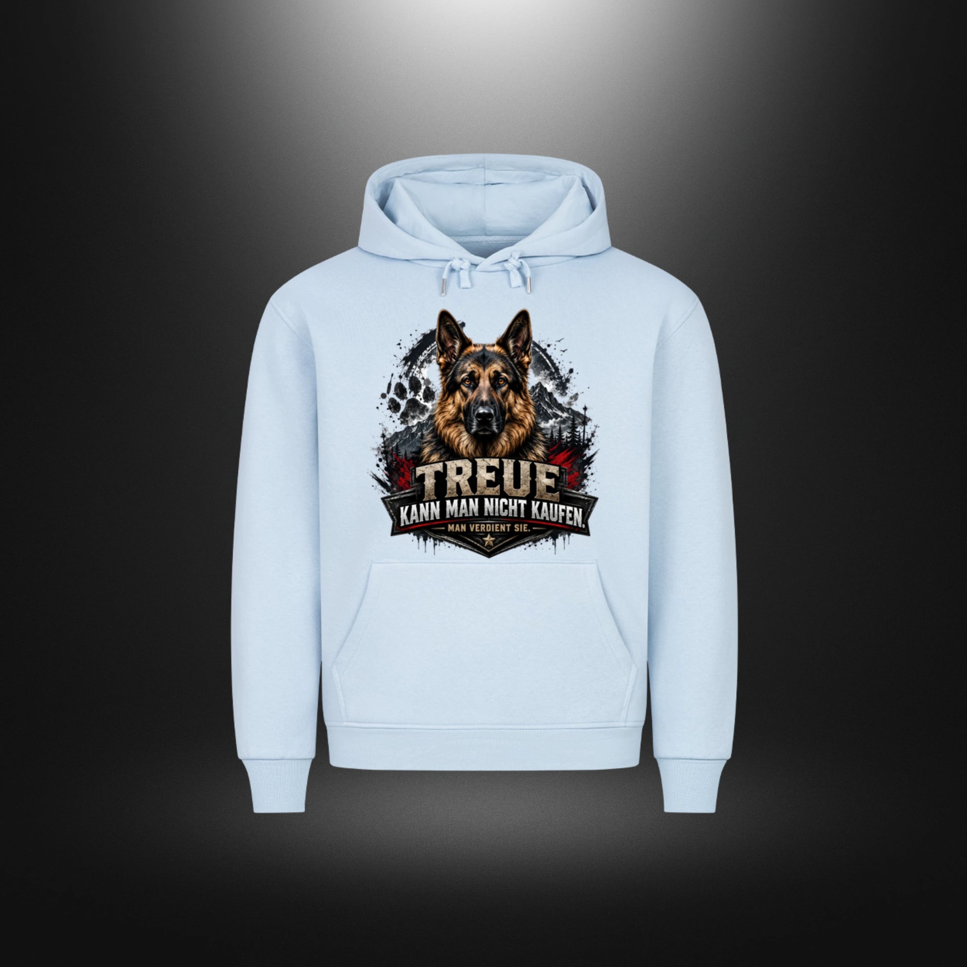 Hoodie mit Schäferhund-Motiv – DOG DAD in Babyblau