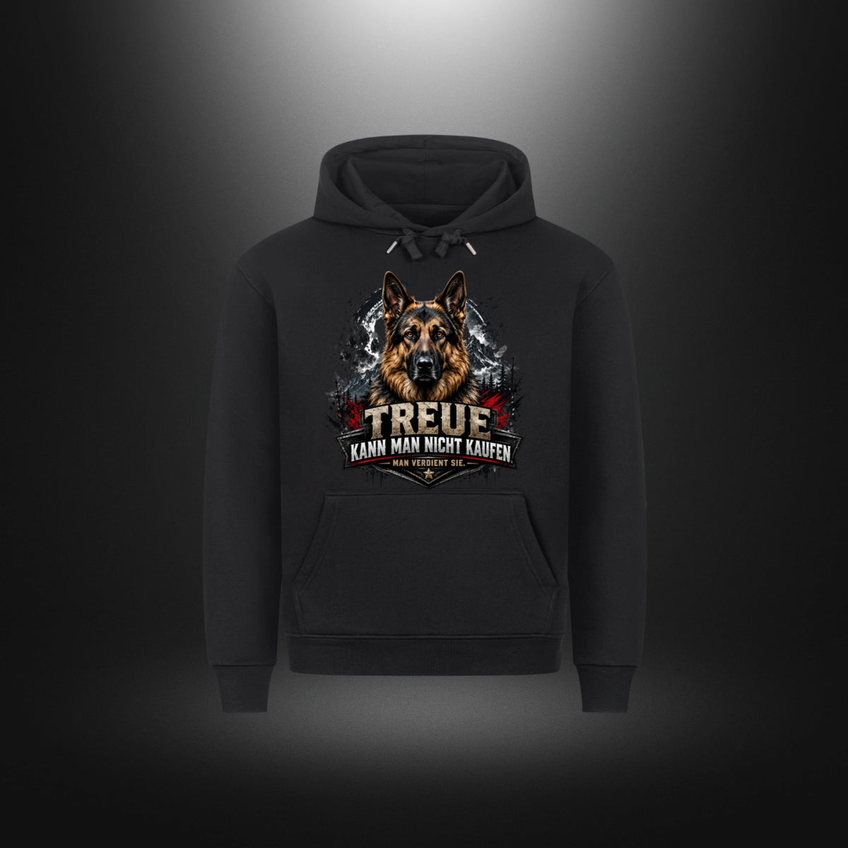 Hoodie mit Schäferhund-Motiv – DOG DAD in Schwarz