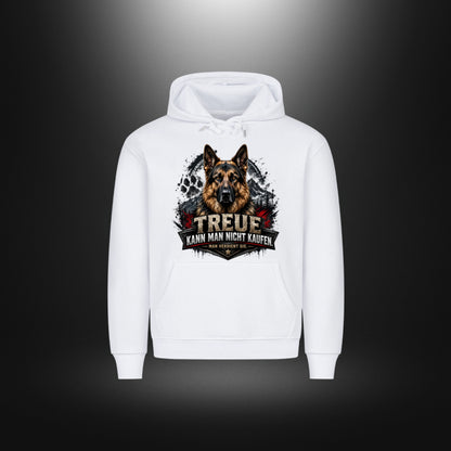 Hoodie mit Schäferhund-Motiv – DOG DAD in Weiß