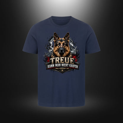 T-Shirt mit Schäferhund-Motiv – DOG DAD in French Navy
