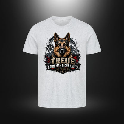 T-Shirt mit Schäferhund-Motiv – DOG DAD in Heather Grey