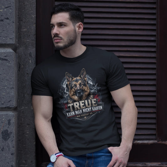 T-Shirt mit Schäferhund-Motiv – DOG DAD – Lifestyle-Aufnahme