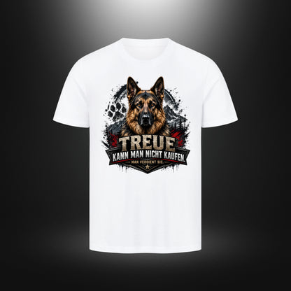 T-Shirt mit Schäferhund-Motiv – DOG DAD in Weiß