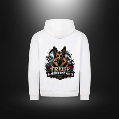 Zipper Hoodie mit Schäferhund-Motiv – DOG DAD in Arctic White