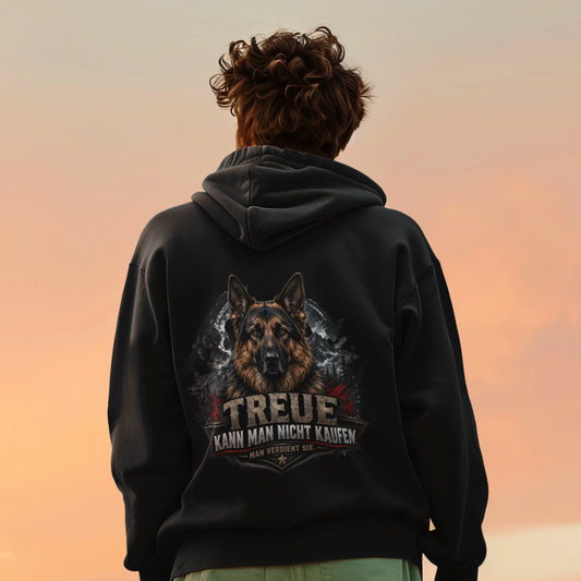 Zipper Hoodie mit Schäferhund-Motiv – DOG DAD – Lifestyle-Aufnahme
