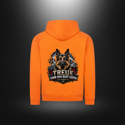 Zipper Hoodie mit Schäferhund-Motiv – DOG DAD in Orange Crush