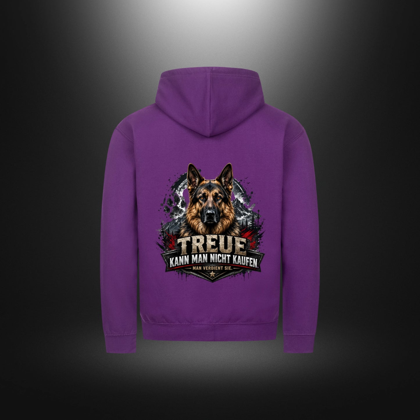 Zipper Hoodie mit Schäferhund-Motiv – DOG DAD in Purple
