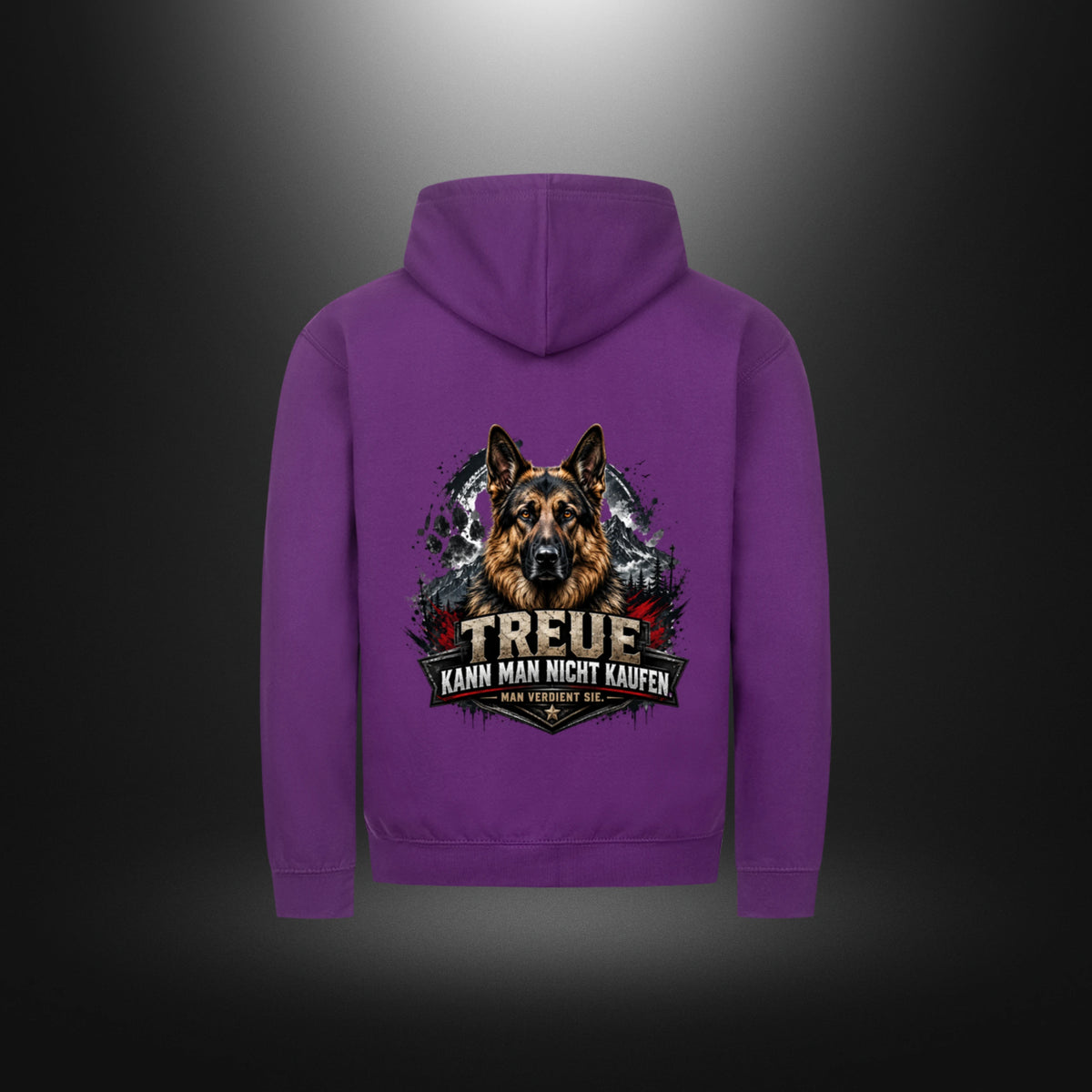 Zipper Hoodie mit Schäferhund-Motiv – DOG DAD in Purple