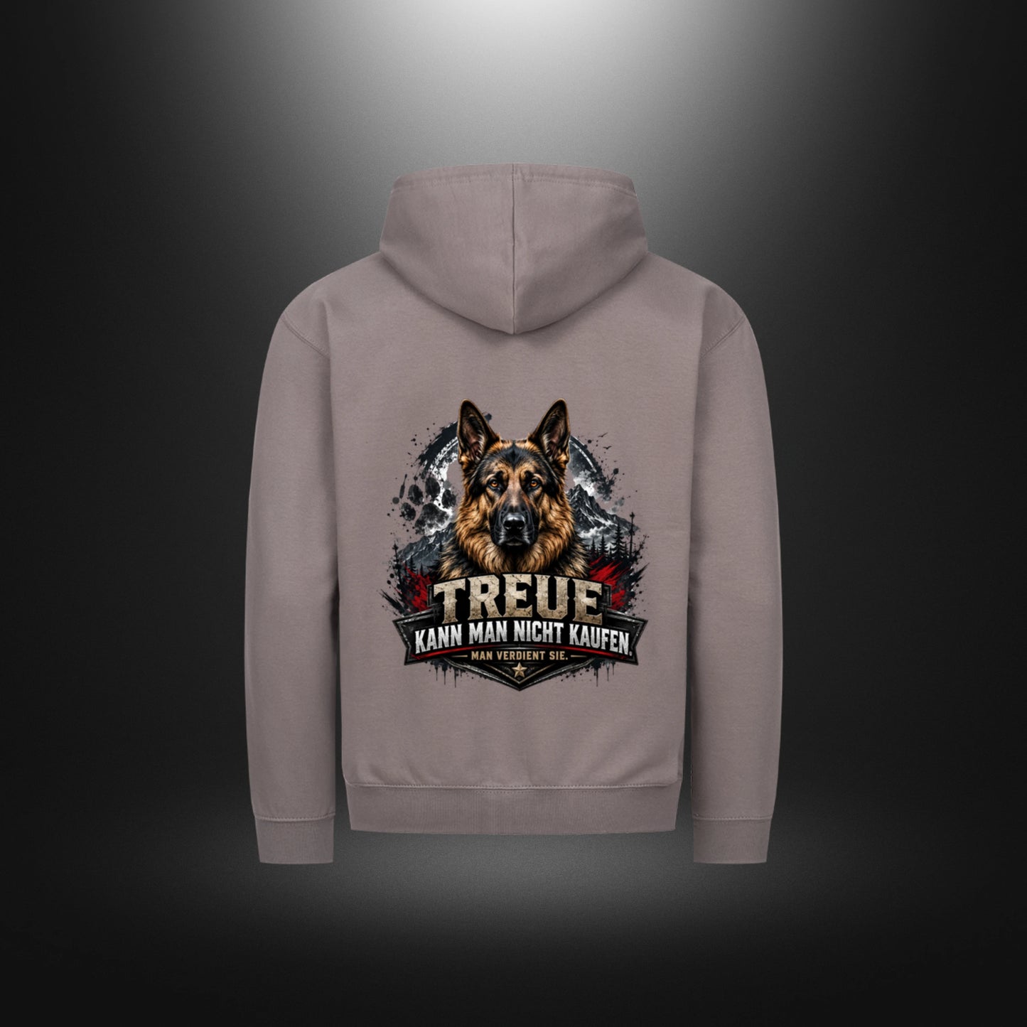 Zipper Hoodie mit Schäferhund-Motiv – DOG DAD in Steel Grey