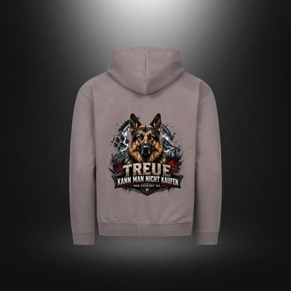 Zipper Hoodie mit Schäferhund-Motiv – DOG DAD in Steel Grey