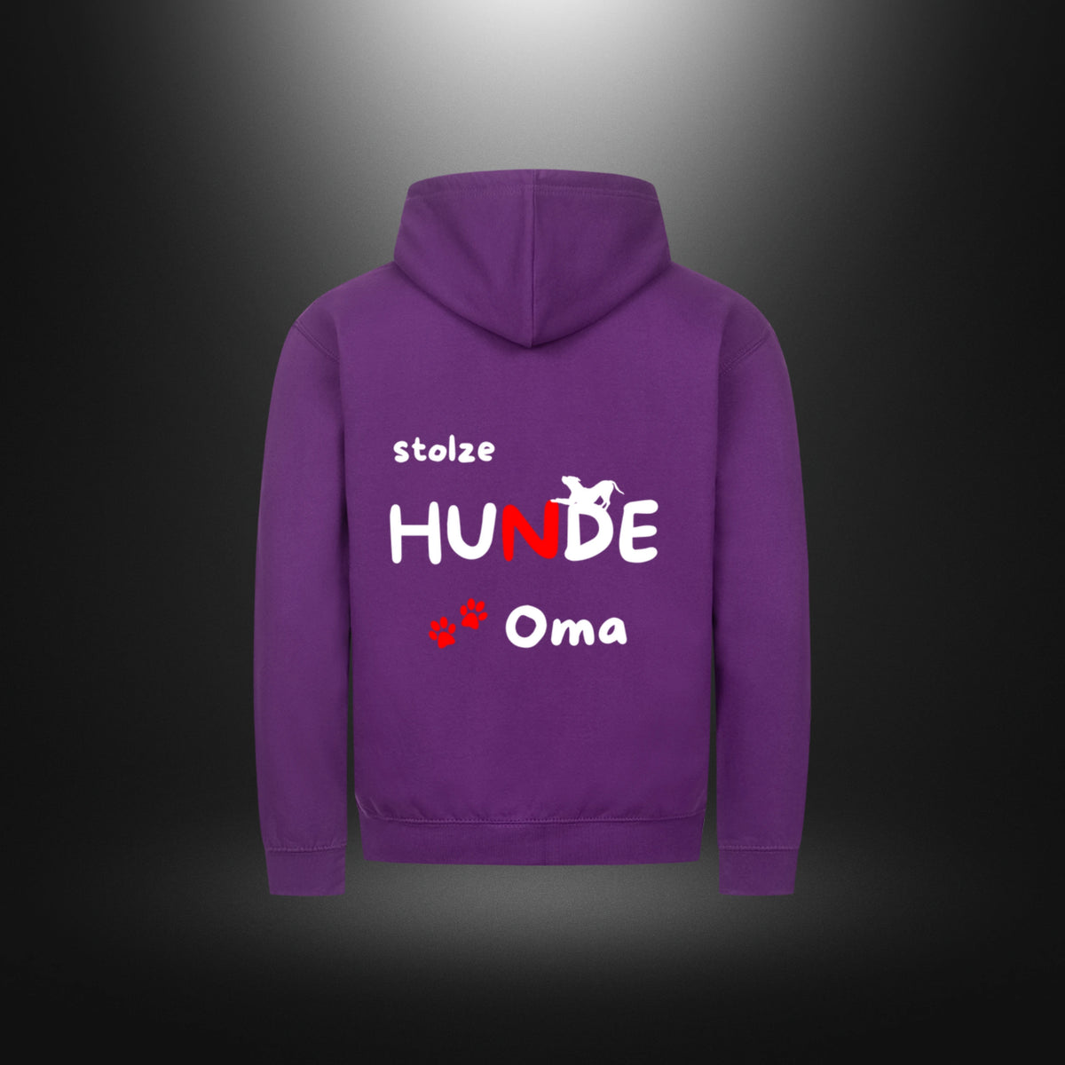 Classic Zipper Hoodie Unisex mit Hundemotiv „stolze HUNDE Oma“ in Purple.