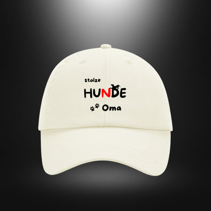 Beige Dad Cap mit Hundemotiv „stolze HUNDE Oma“
