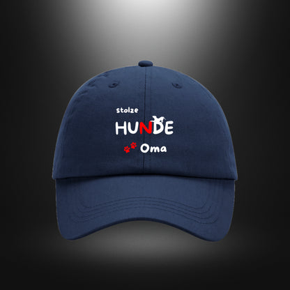 Navy Dad Cap mit Hundemotiv „stolze HUNDE Oma“