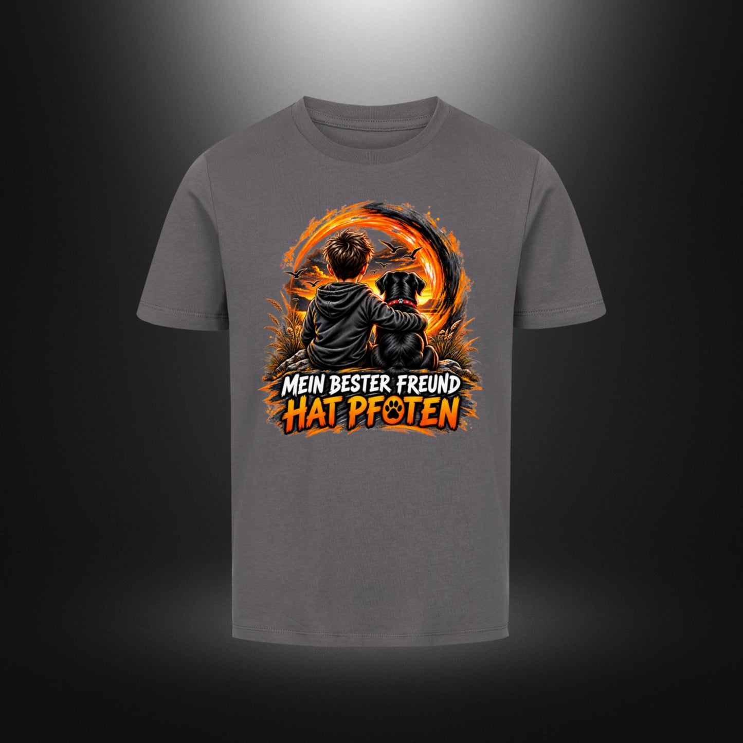 Kinder-T-Shirt mit Hundemotiv „DOG BOY Labrador“ in Anthrazit
