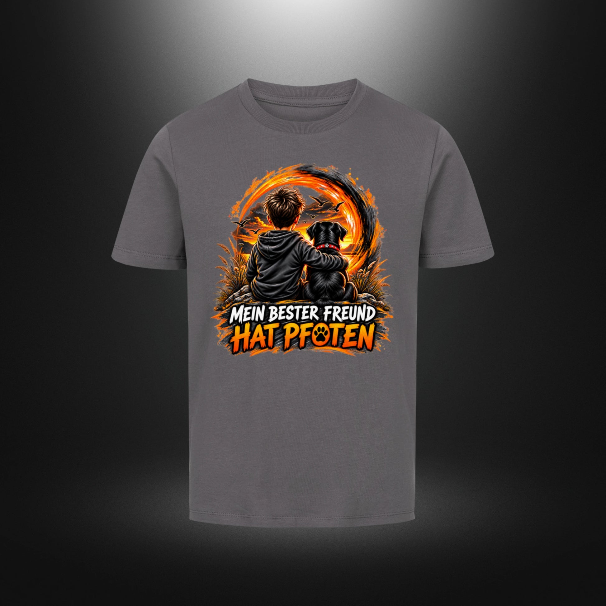 Kinder-T-Shirt mit Hundemotiv „DOG BOY Labrador“ in Anthrazit