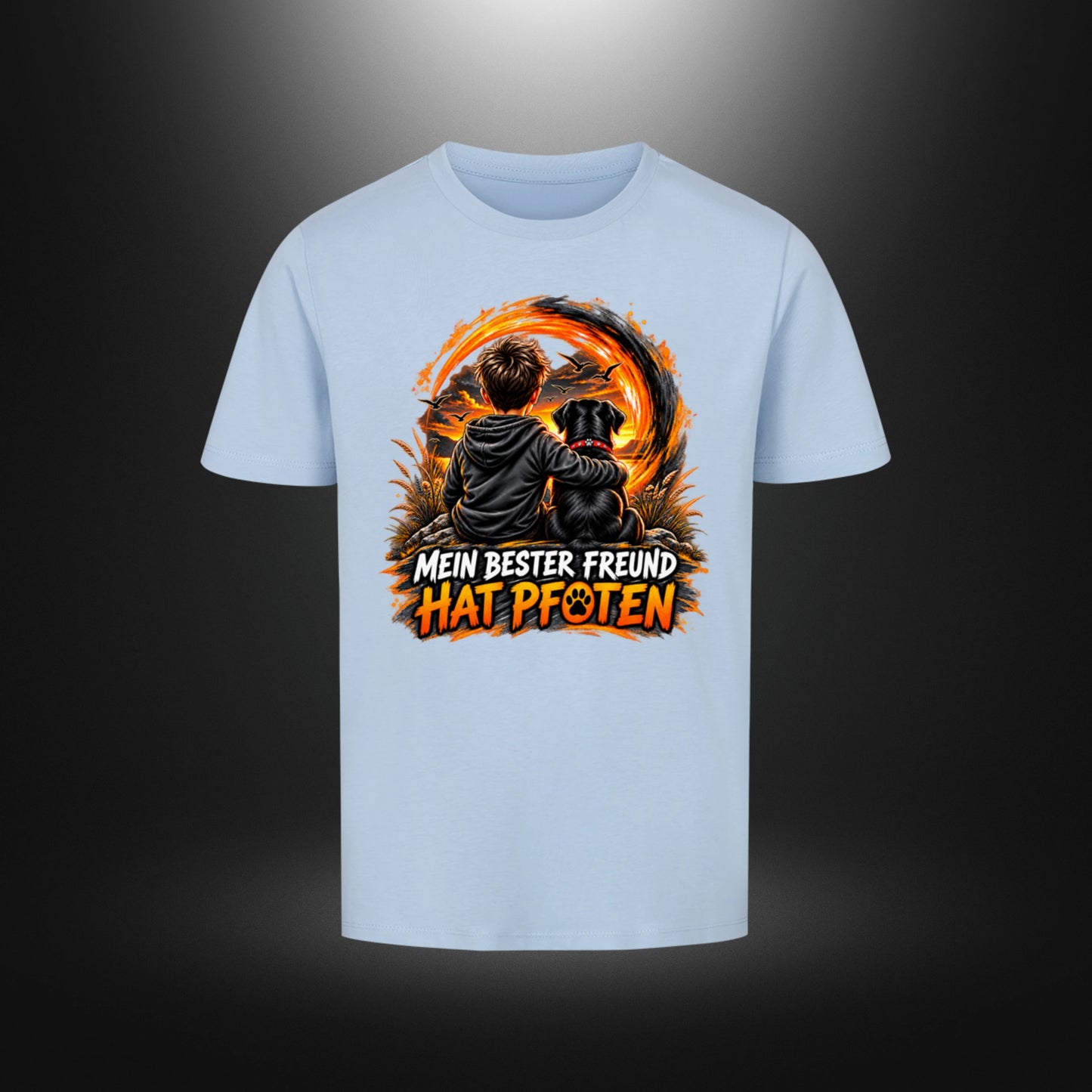 Kinder-T-Shirt mit Hundemotiv „DOG BOY Labrador“ in Himmelblau