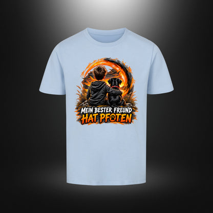 Kinder-T-Shirt mit Hundemotiv „DOG BOY Labrador“ in Himmelblau