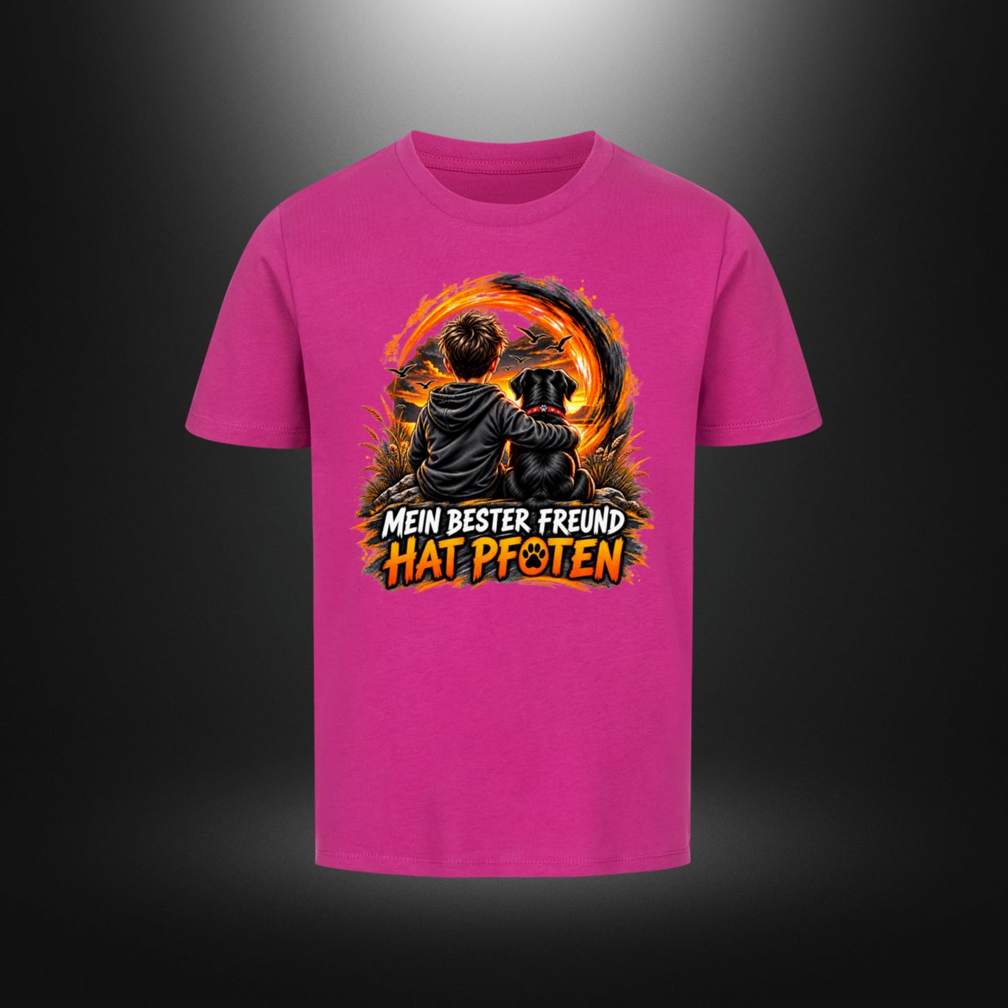 Kinder-T-Shirt mit Hundemotiv „DOG BOY Labrador“ in Lila