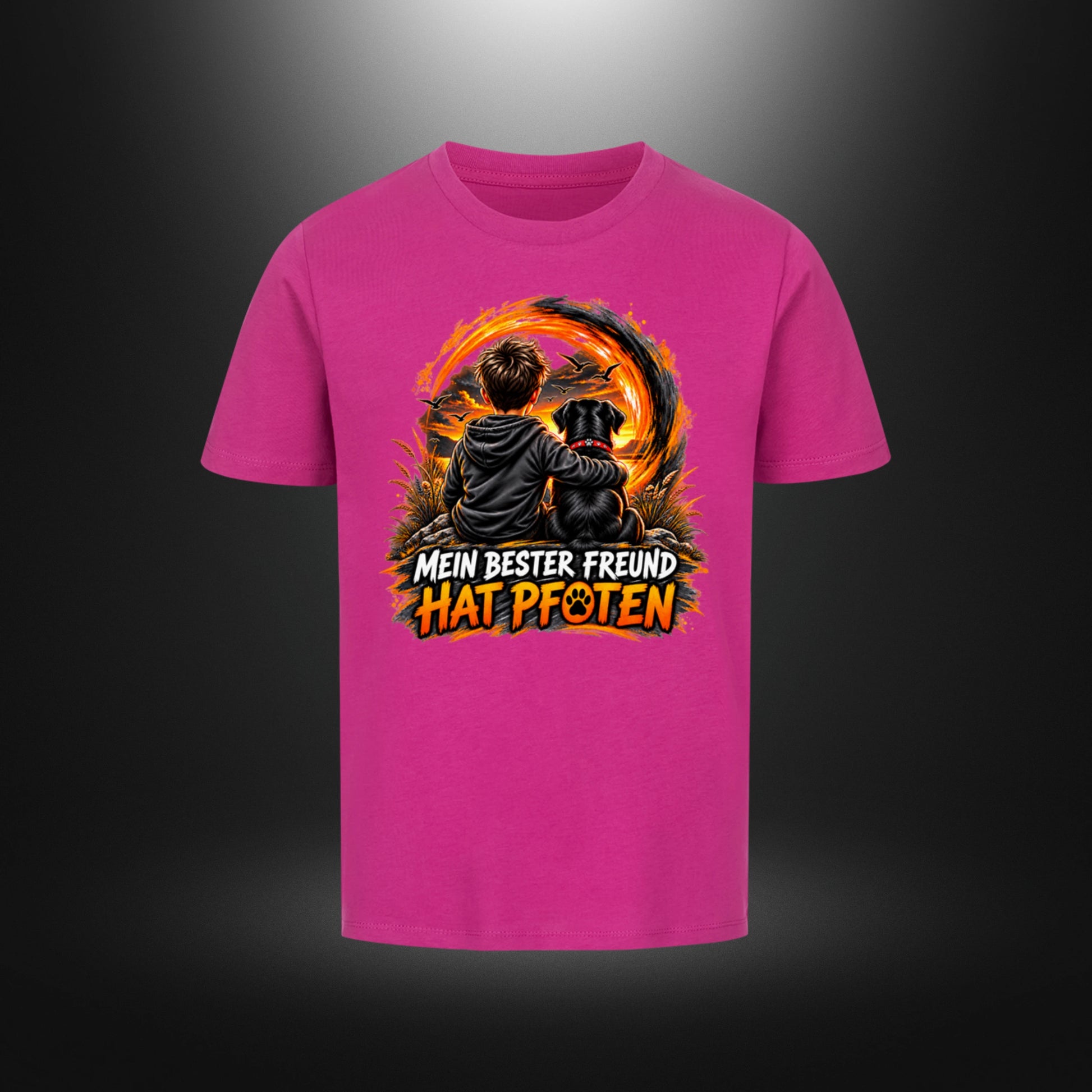Kinder-T-Shirt mit Hundemotiv „DOG BOY Labrador“ in Lila