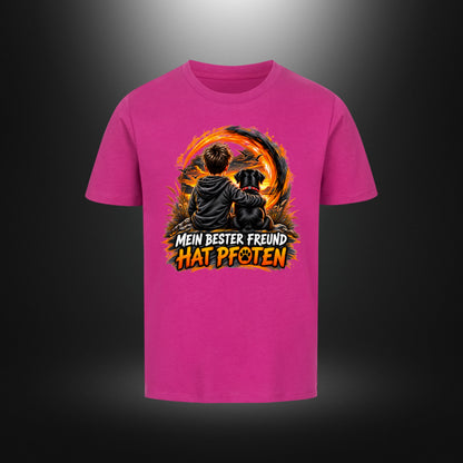 Kinder-T-Shirt mit Hundemotiv „DOG BOY Labrador“ in Lila