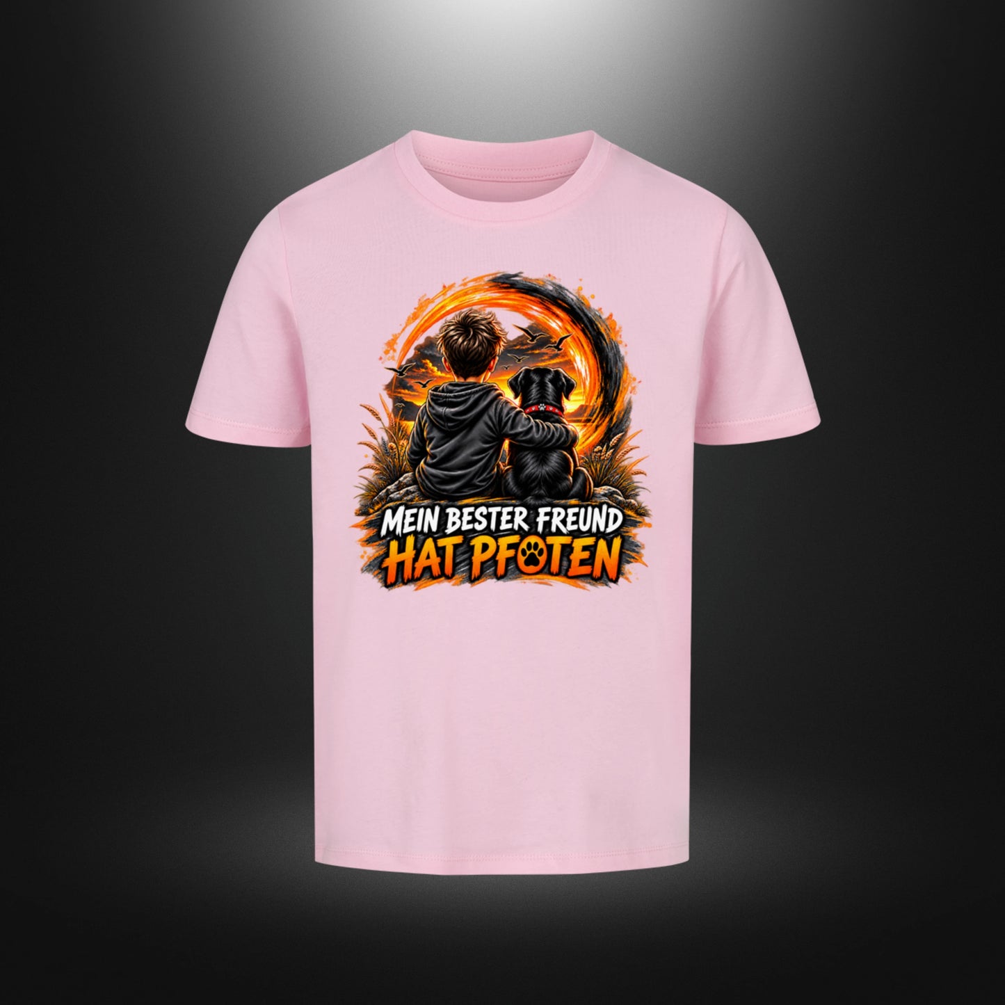 Kinder-T-Shirt mit Hundemotiv „DOG BOY Labrador“ in Pink