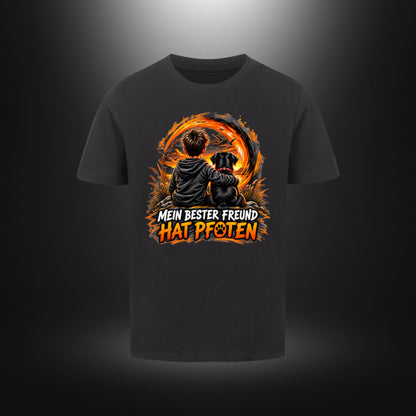 Kinder-T-Shirt mit Hundemotiv „DOG BOY Labrador“ in Schwarz